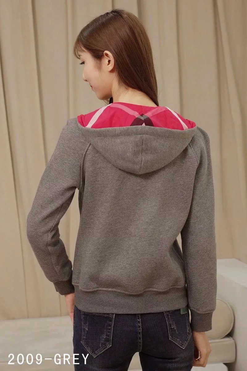 Burberry Check-Lined Hoodie Pale Grey - 15