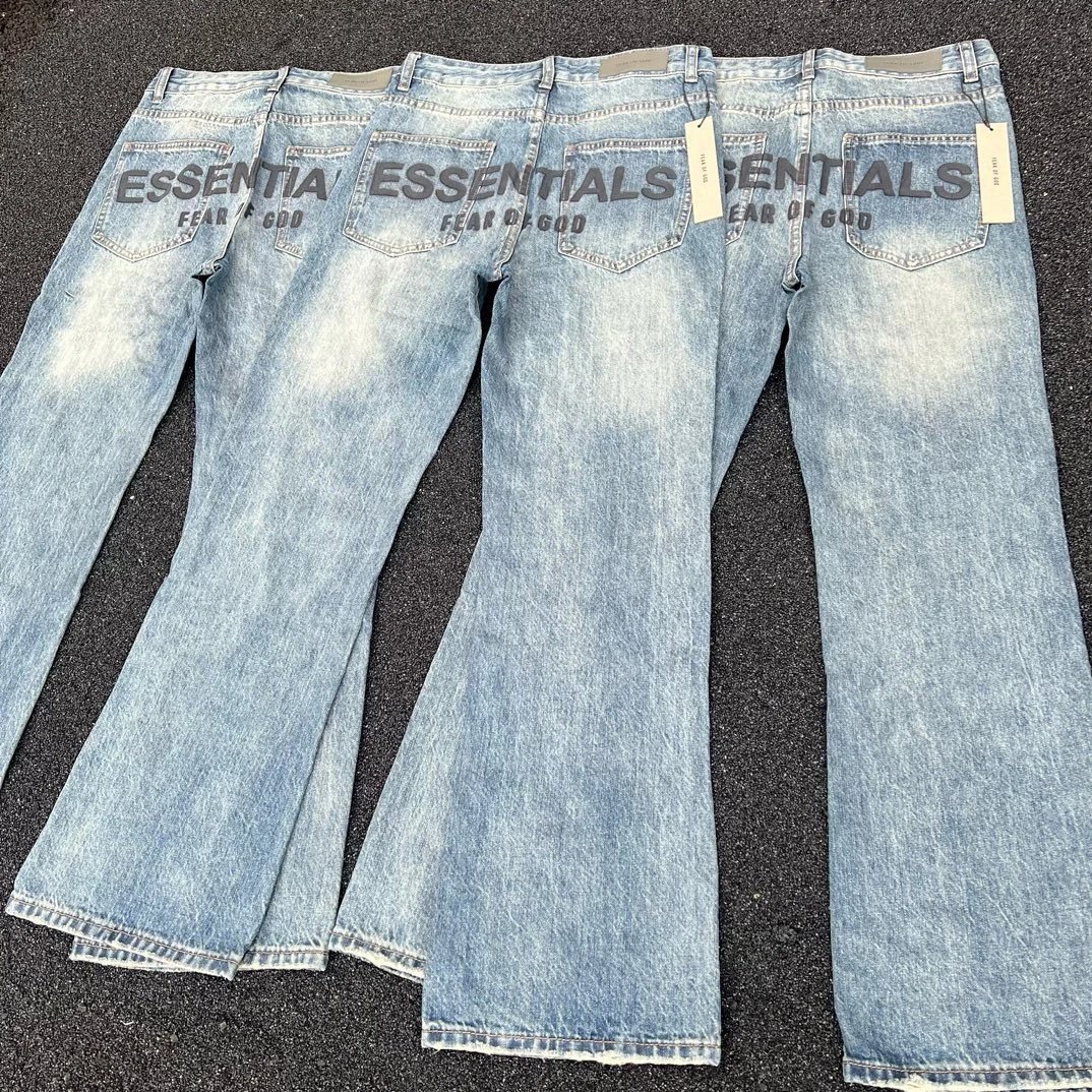 Fear Of God Essentials Light Blue Washed Denim Jeans