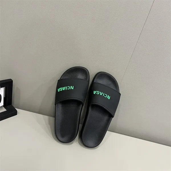 Balenciaga Logo Slide White Slippers - 4