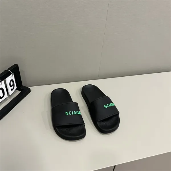 Balenciaga Logo Slide White Slippers - 2
