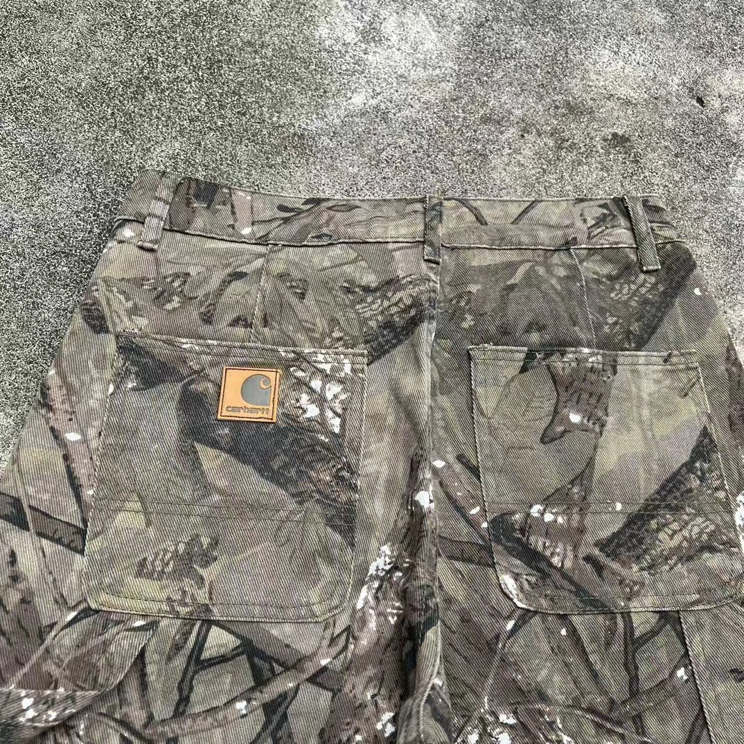 Kaha embroidery logo logging pants, heavy-duty washed and used workwear pants, couple's pants