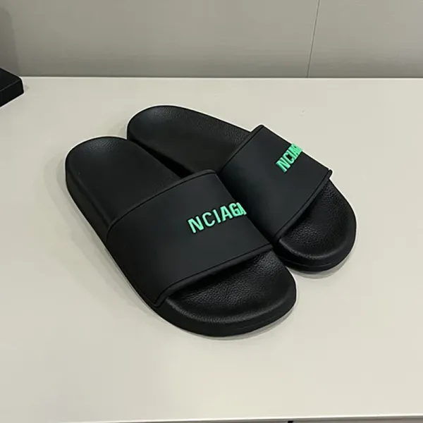 Balenciaga Logo Slide White Slippers - 7