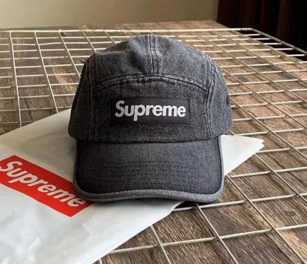 Supreme Denim Camp Cap Gray Hats - 1