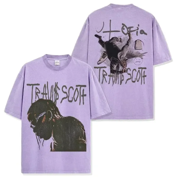 Travis Scott Cactus Jack Purple Graphic T-Shirt - 1