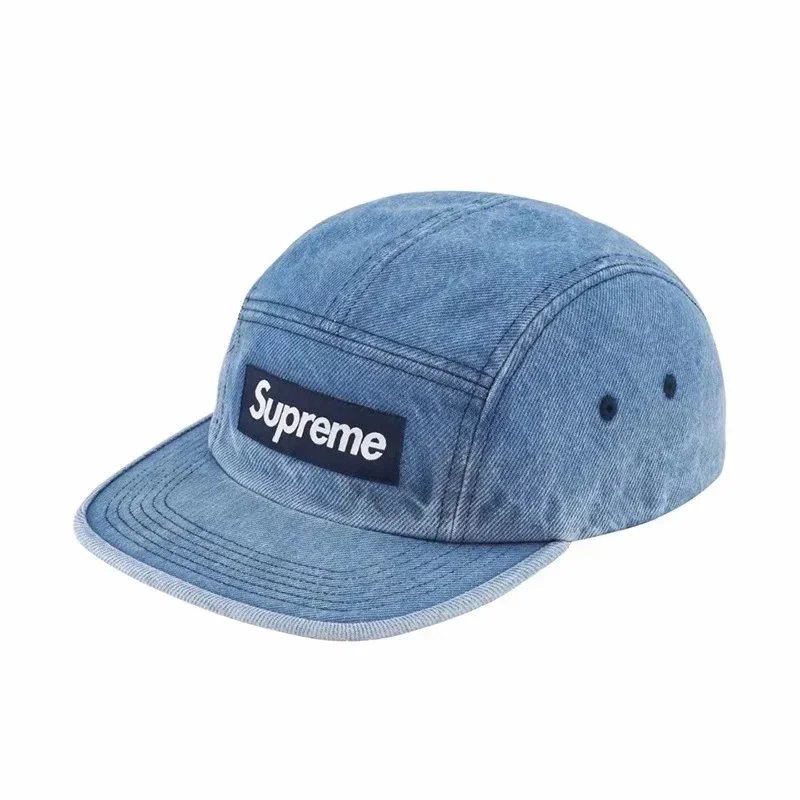 Supreme Denim Camp Cap Blue Hats - 1