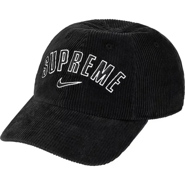 Supreme x Nike Corduroy Baseball Cap Black - 1