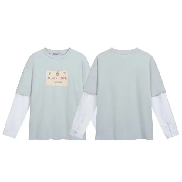 Acne Studios Layered Logo Tee Light Blue - 1
