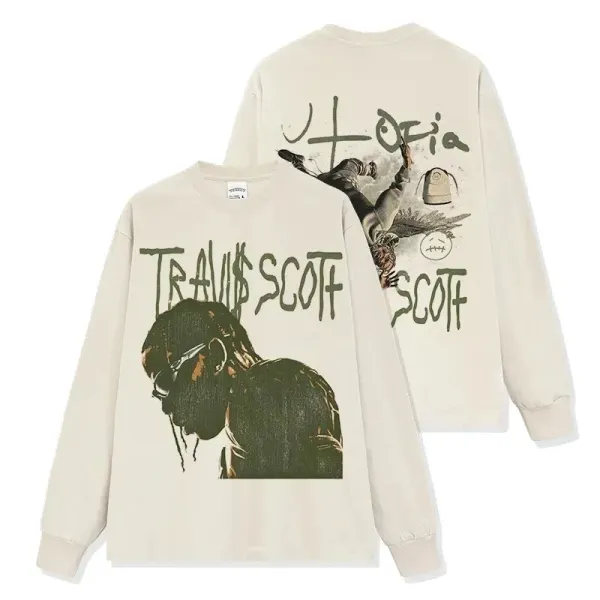 Travis Scott Cactus Jack Long Sleeve T-Shirt Beige - 1