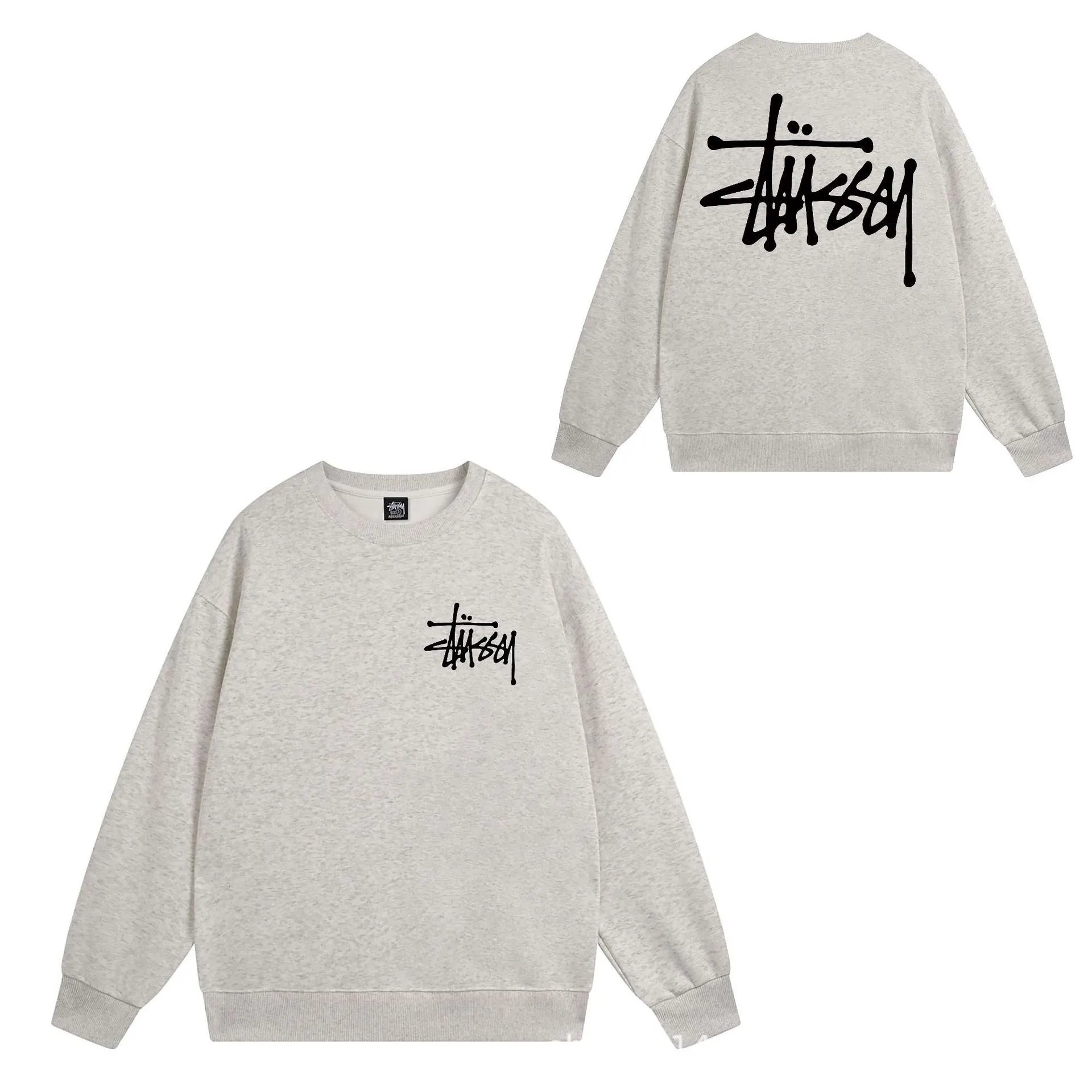 Stussy Crewneck Sweater Basic Logo Heather Grey