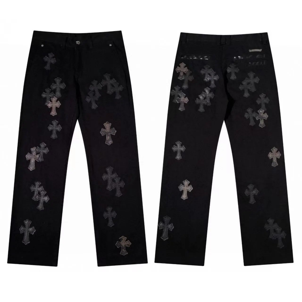 Chrome Hearts Cemetery Cross Jeans Black