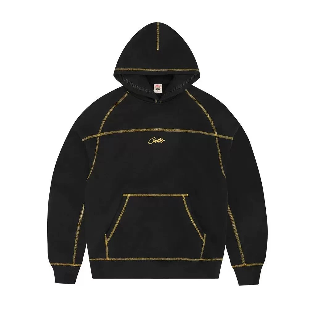8976 Black/Yellow Print Hoodie