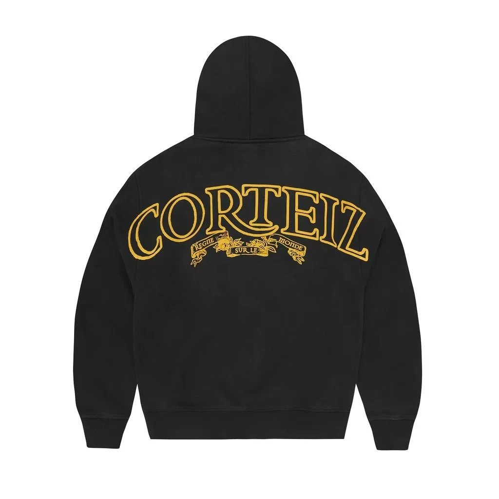 8971 Black/Yellow Print Hoodie