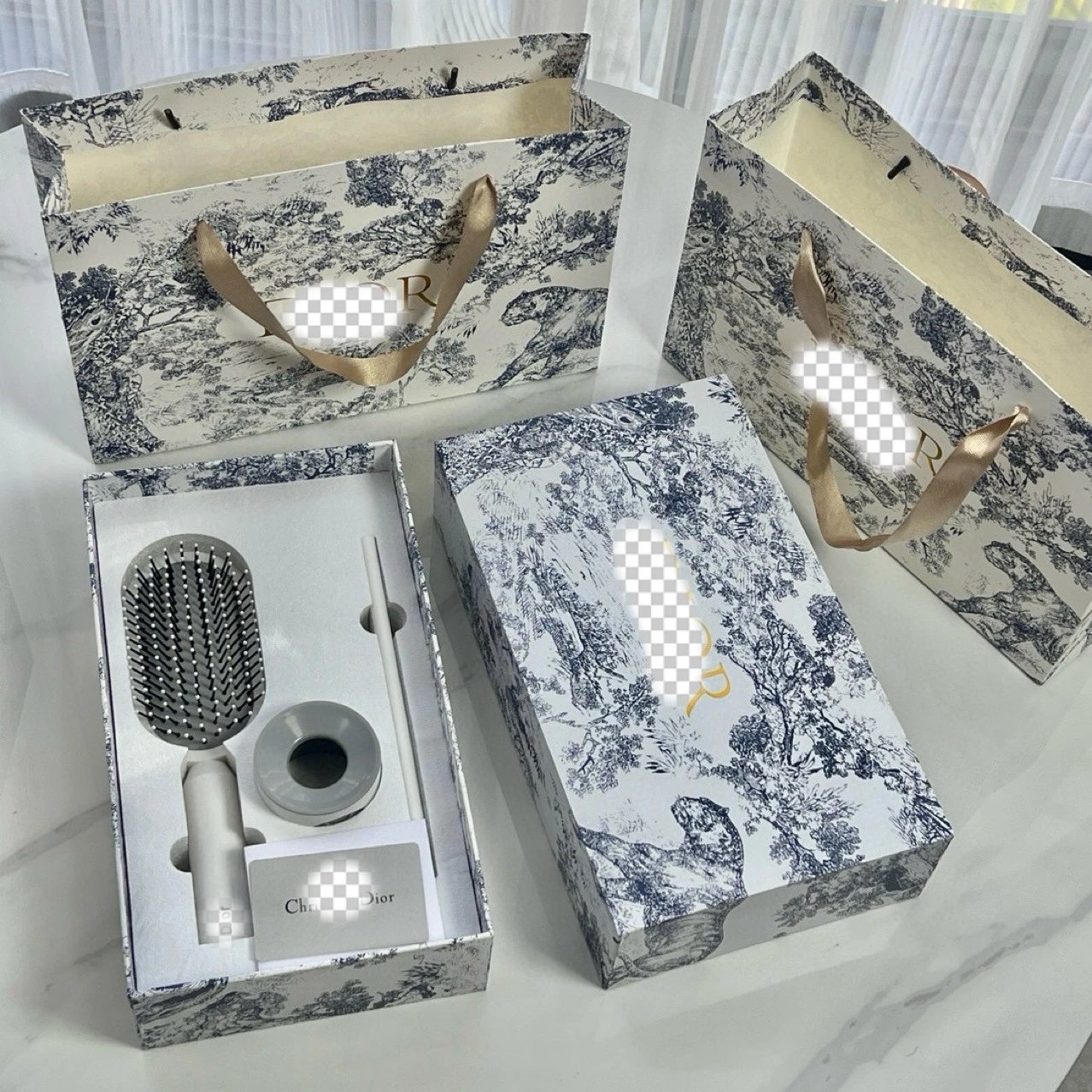 Dior Hair Care Set in Blue and White Packaging