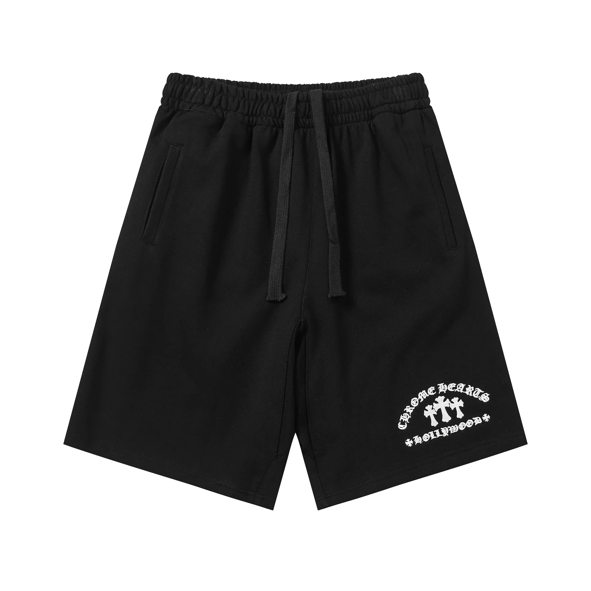Chrome Hearts Hollywood Arch Logo Black Terry Sweat Shorts - rep szorty