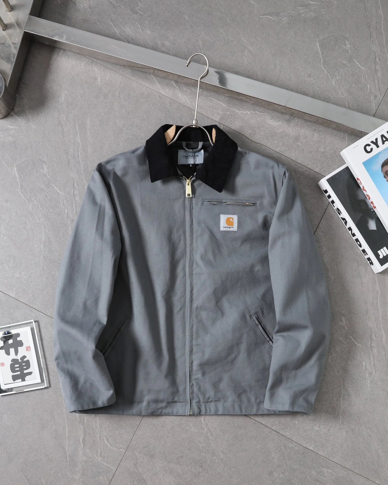 Carhartt WIP Detroit Jacket Canvas Grey Black