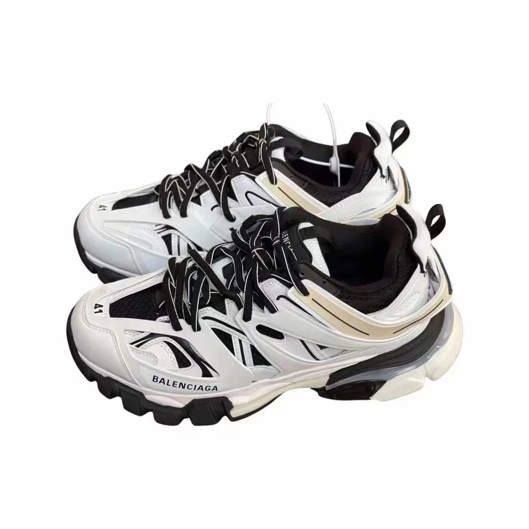 Balenciaga Sneakers Track 3.0 — White, black, and beige rice