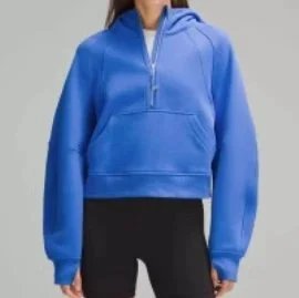 lululemon Hoodies & Sweatshirts Half-Zip Hooded Pullover with Kangaroo Pocket — Blue