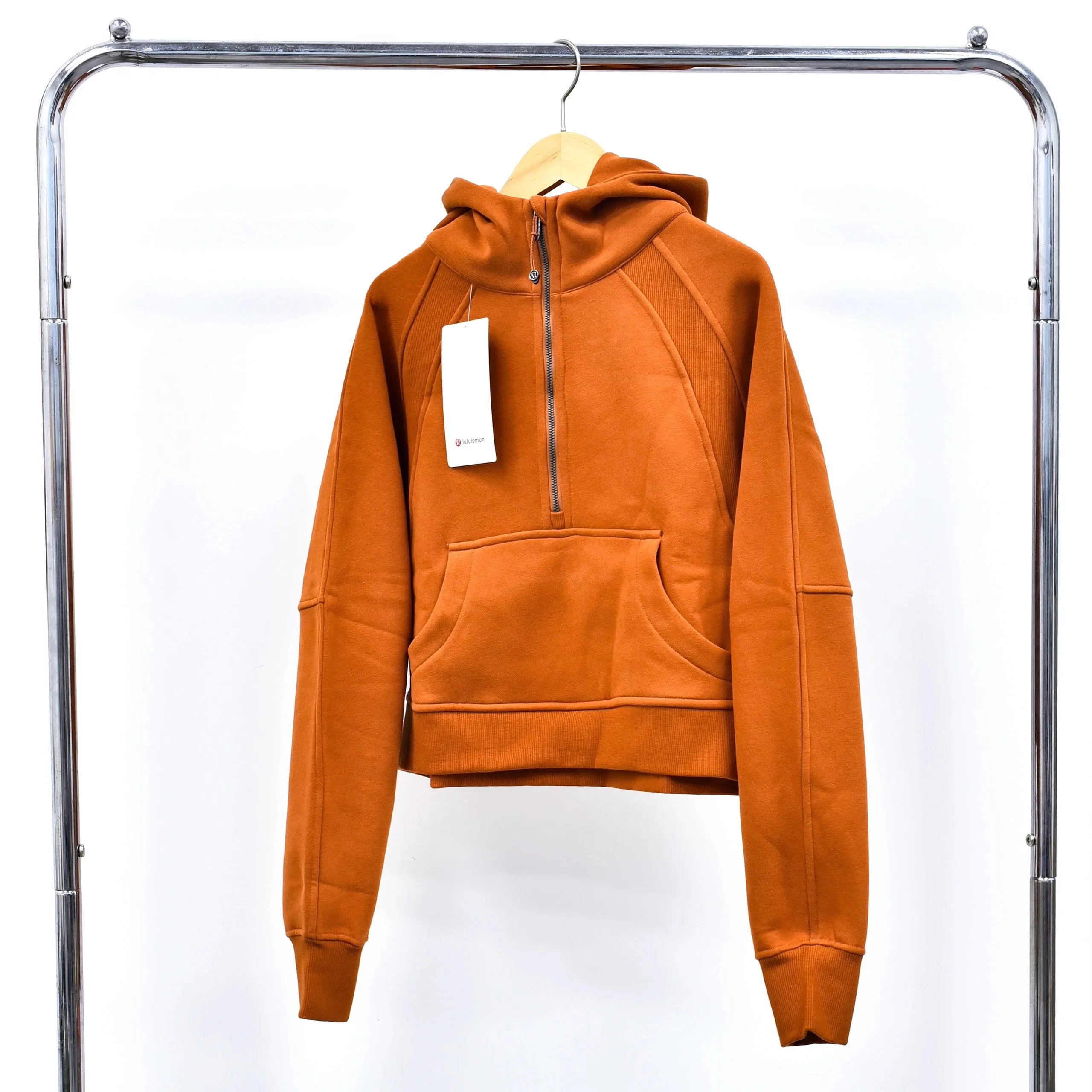 lululemon Hoodies & Sweatshirts Half-Zip Hooded Pullover with Kangaroo Pocket — Orange