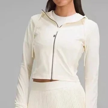 Lululemon Jackets Cropped Hooded Zip Jacket — Light yellow