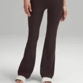 Unbranded Trousers High-Waisted Flared Yoga Pants — Coffee
