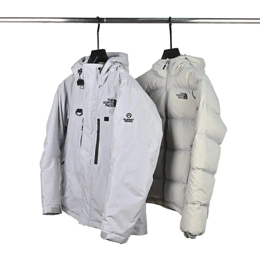 The North Face Down Jackets Summit Series 3-in-1 Hooded Jacket — white