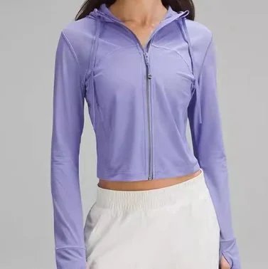 Lululemon Jackets Cropped Hooded Zip Jacket — purple