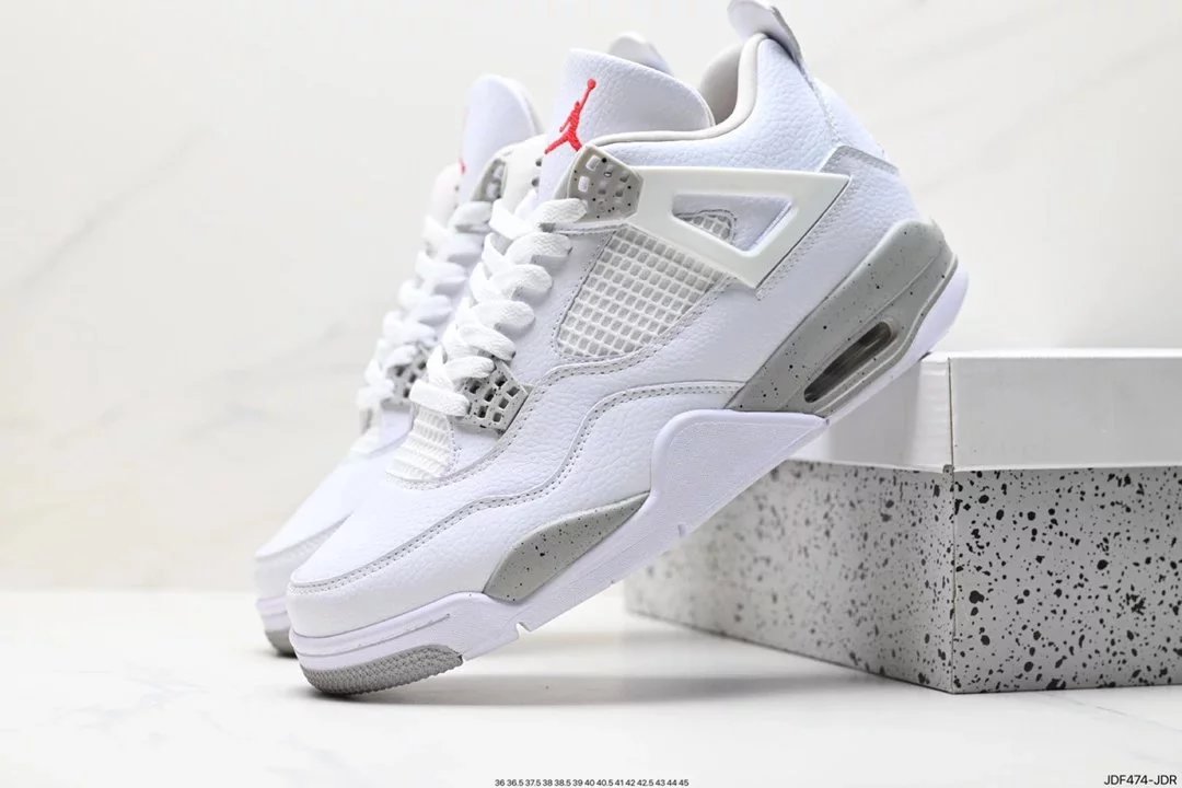 Air Jordan 4 Retro White Cement Grey Sneakers - 71