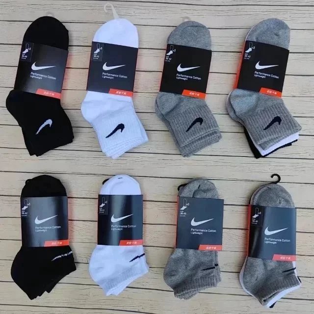 Nike Nike Performance Cotton Lightweight Socks - Grey 3 Pairs Grey