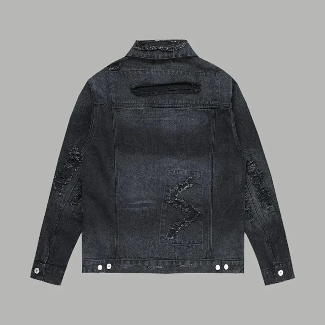 Balenciaga Jackets Logo denim trucker jacket product detail image 49