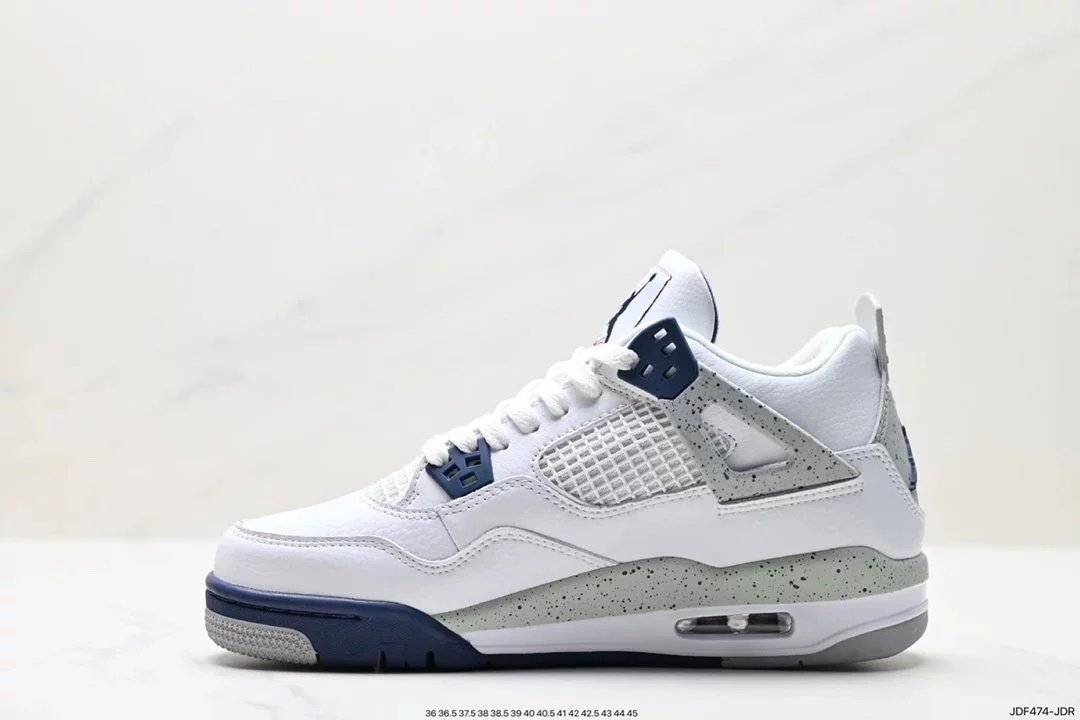 Air Jordan 4 Retro White Cement Grey Sneakers - 40