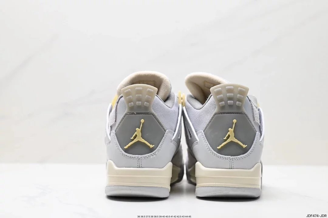 Air Jordan 4 Retro White Cement Grey Sneakers - 100