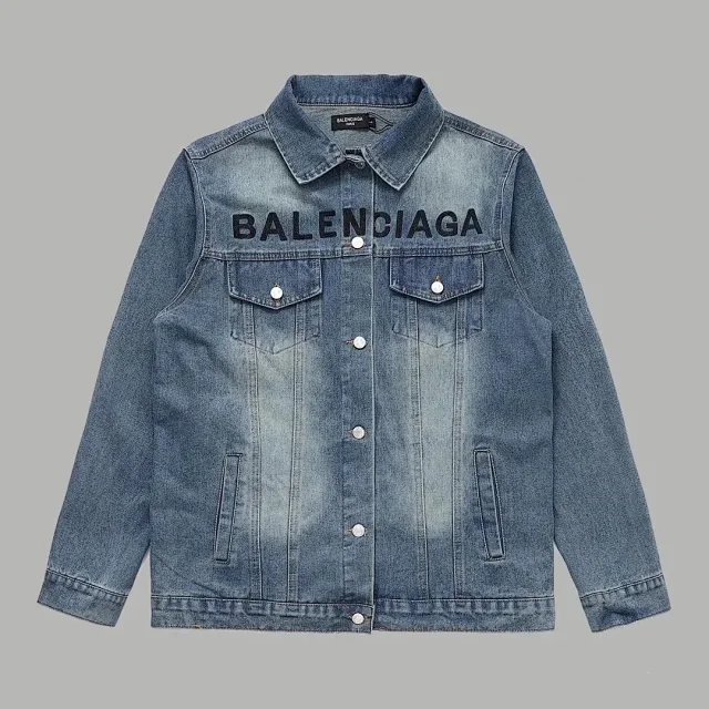 Balenciaga Jackets Logo denim trucker jacket product detail image 20