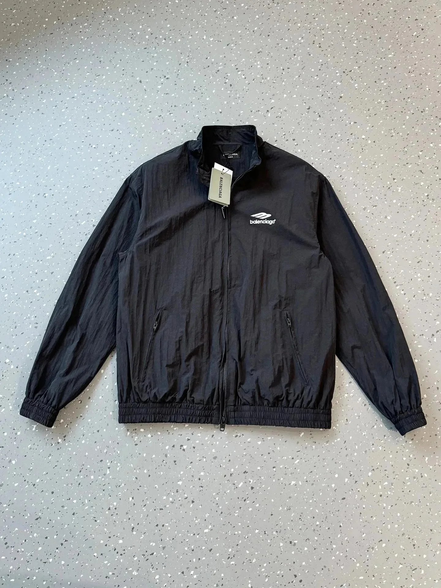 Balenciaga Hooded Windbreaker Jacket in Beige - 46