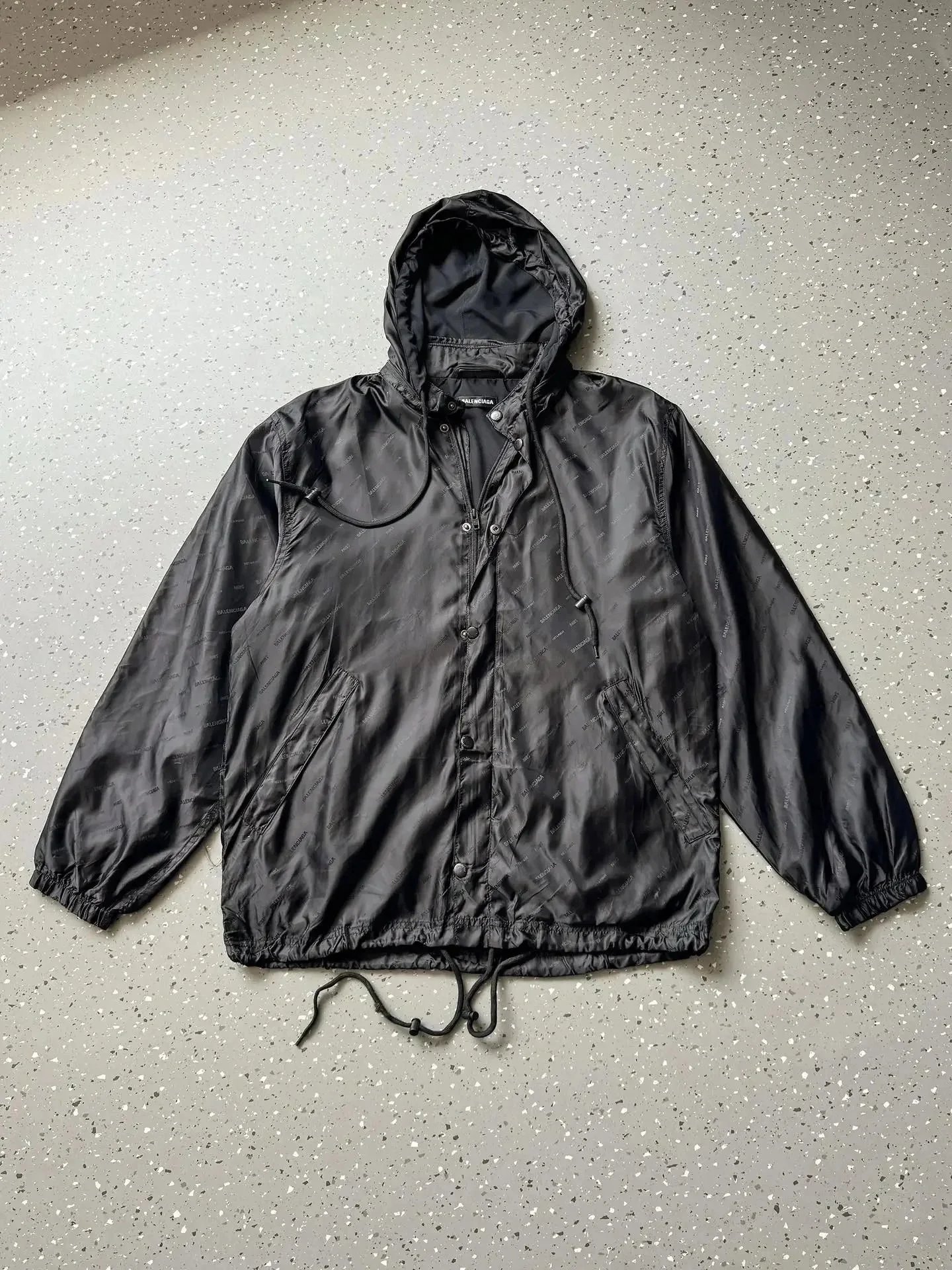 Balenciaga Hooded Windbreaker Jacket in Beige - 60
