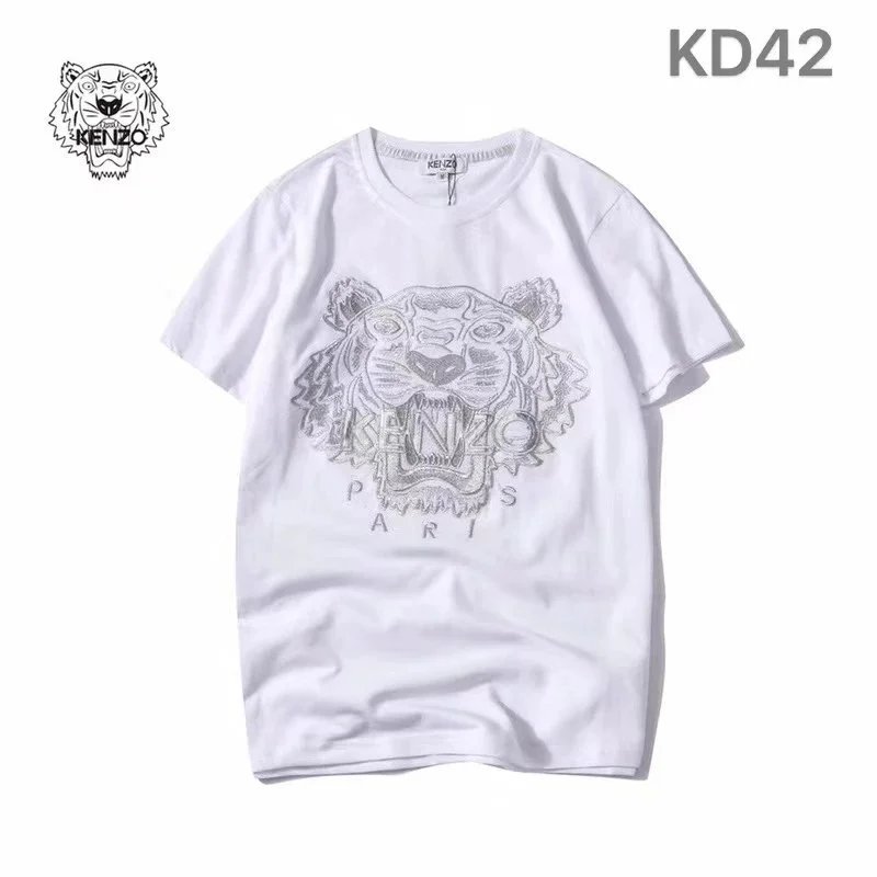 Kenzo Tiger Embroidered White T-Shirt - 12