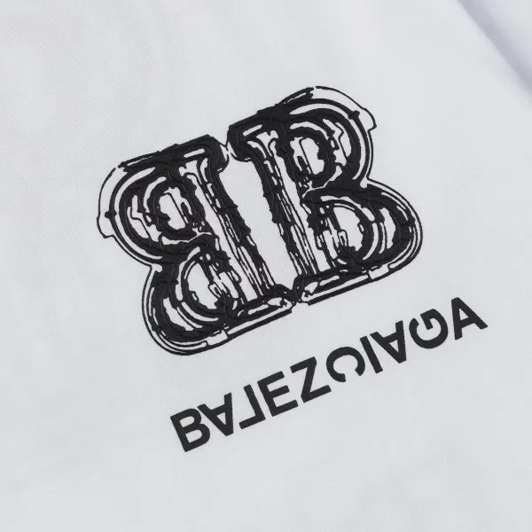 Balenciaga Logo Print Oversized T-Shirt Blue - 11