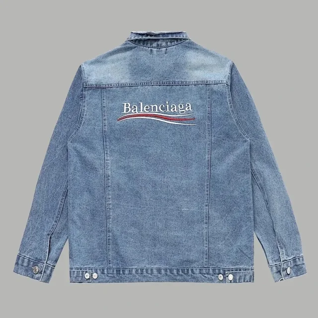 Balenciaga Jackets Logo denim trucker jacket product detail image 29