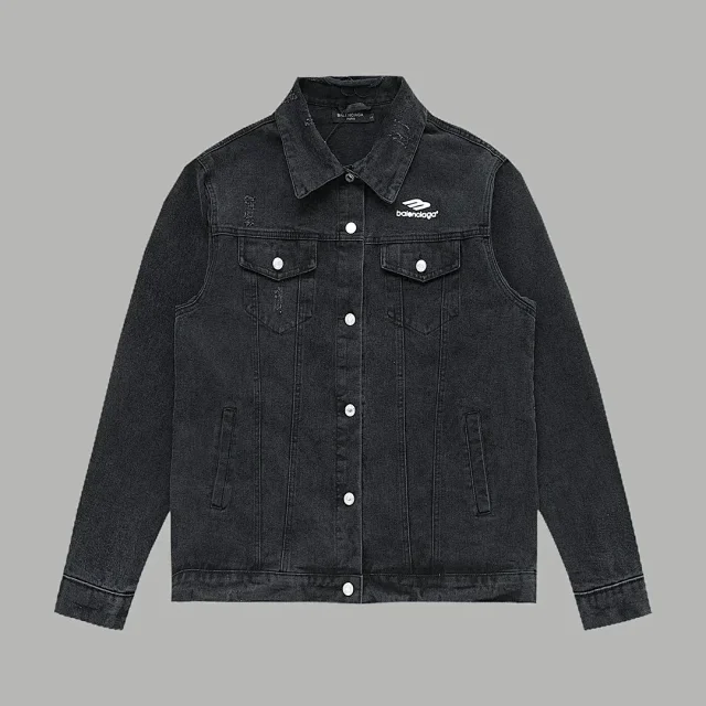 Balenciaga Jackets Logo denim trucker jacket product detail image 39