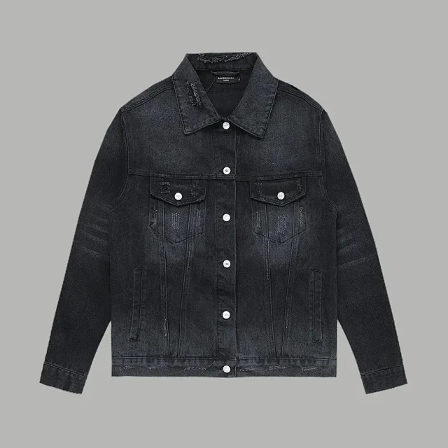 Balenciaga Jackets Logo denim trucker jacket product detail image 48