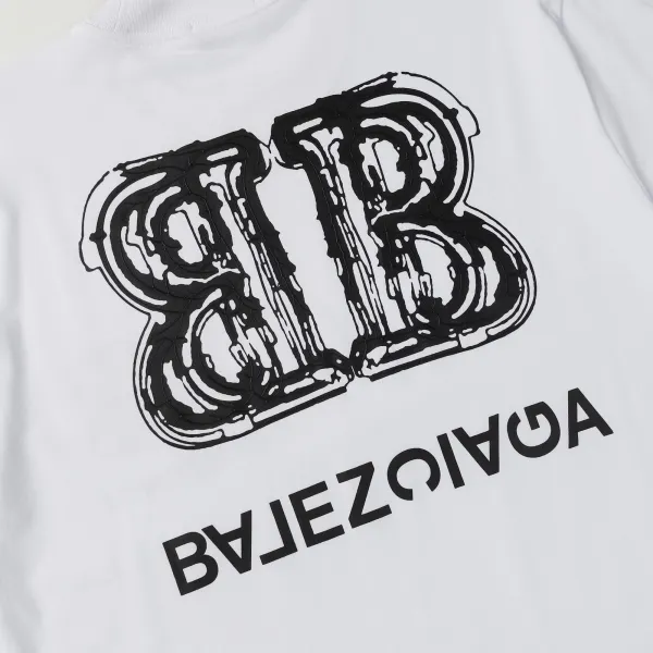 Balenciaga Logo Print Oversized T-Shirt Blue - 15