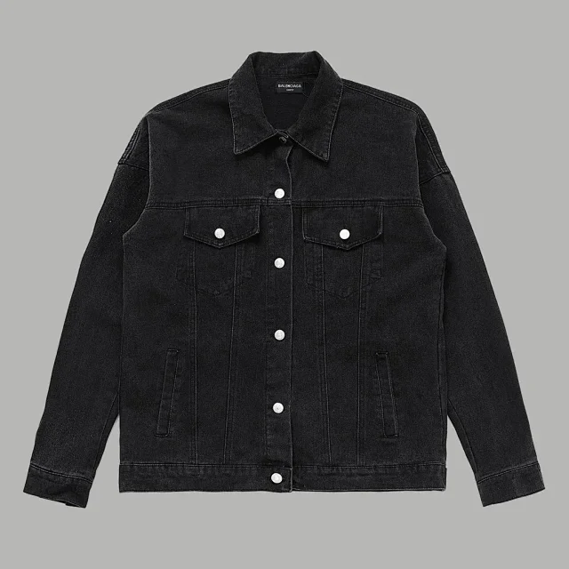Balenciaga Jackets Logo denim trucker jacket product detail image 23