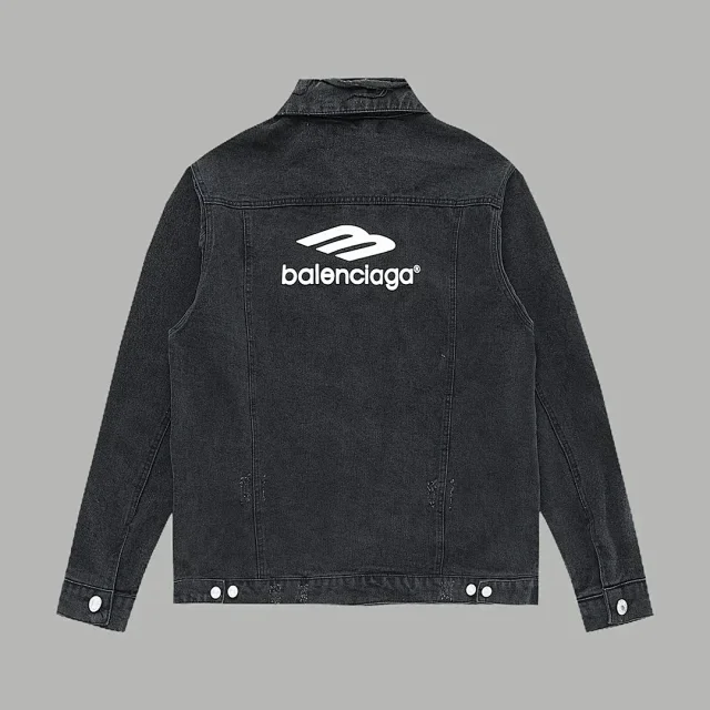Balenciaga Jackets Logo denim trucker jacket product detail image 40