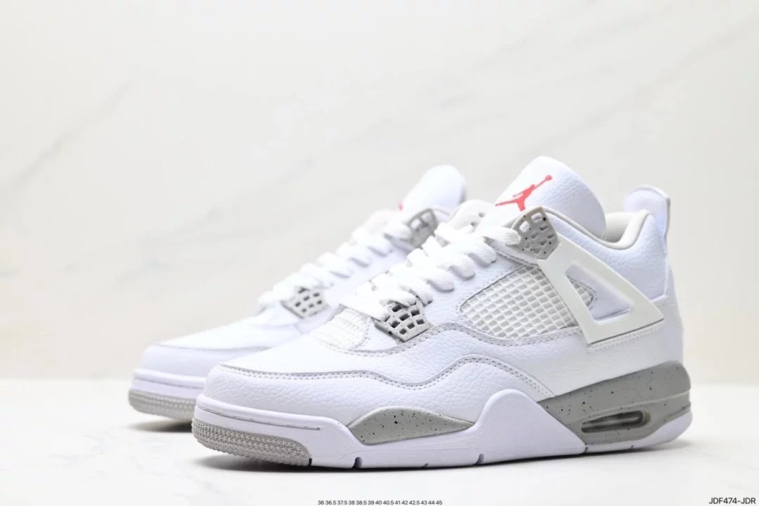 Air Jordan 4 Retro White Cement Grey Sneakers - 68