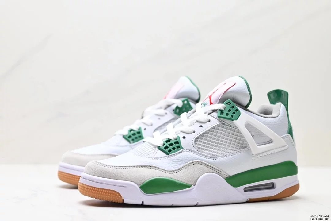 Air Jordan 4 Retro White Cement Grey Sneakers - 24