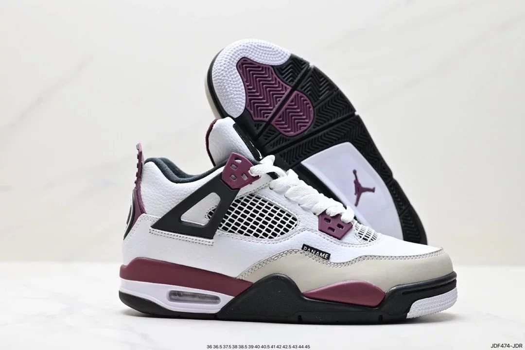 Air Jordan 4 Retro White Cement Grey Sneakers - 36