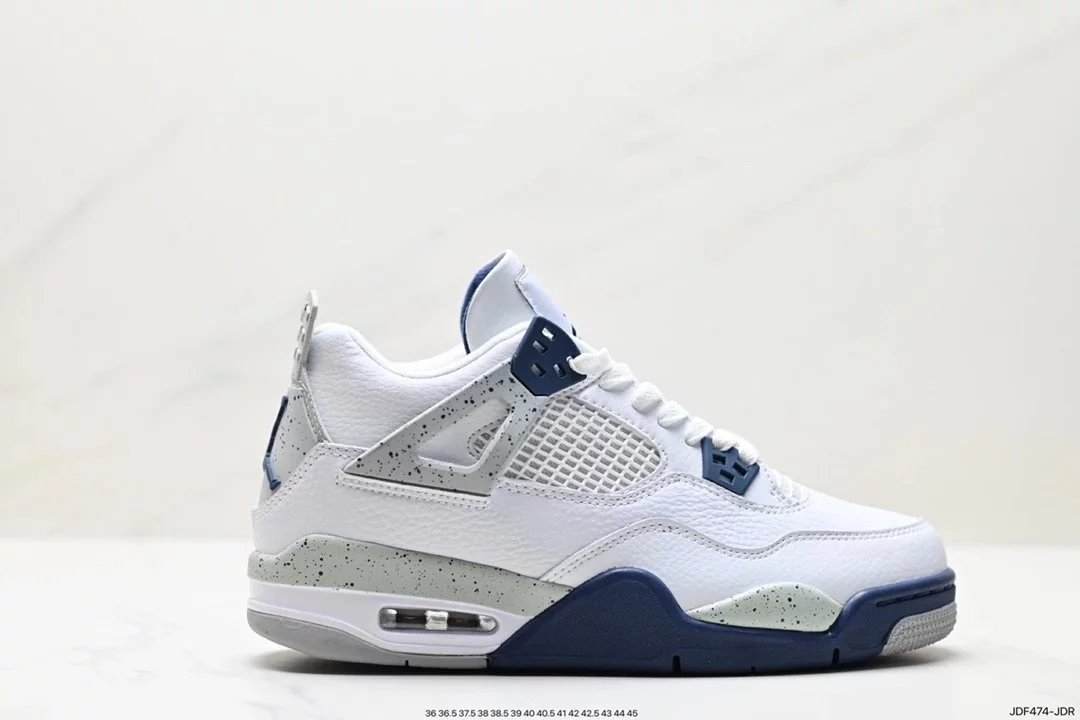 Air Jordan 4 Retro White Cement Grey Sneakers - 38