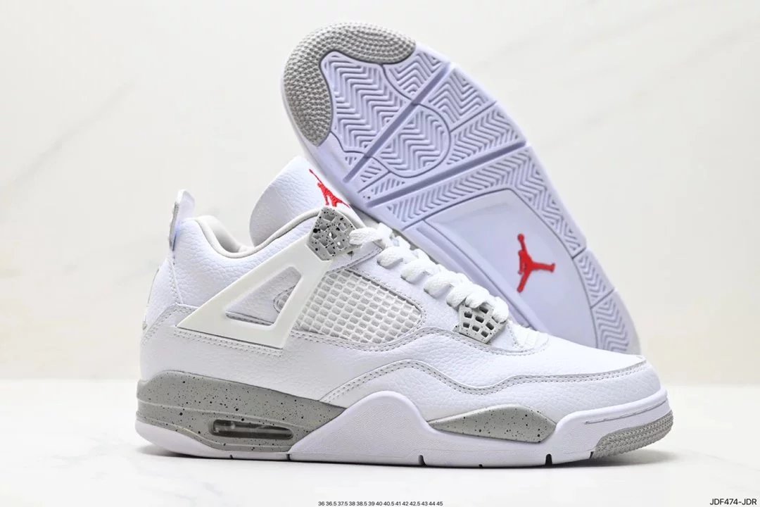 Air Jordan 4 Retro White Cement Grey Sneakers - 69