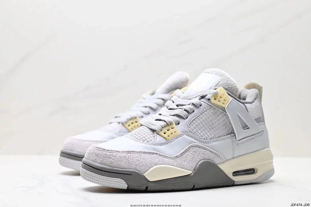 Air Jordan 4 Retro White Cement Grey Sneakers - 95