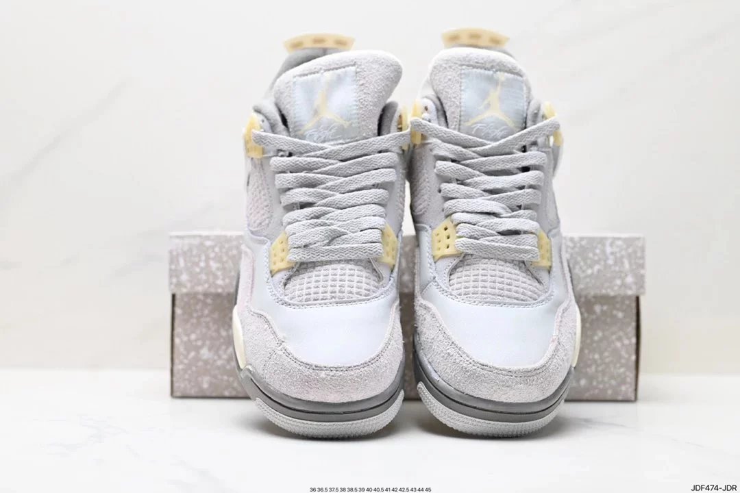 Air Jordan 4 Retro White Cement Grey Sneakers - 99