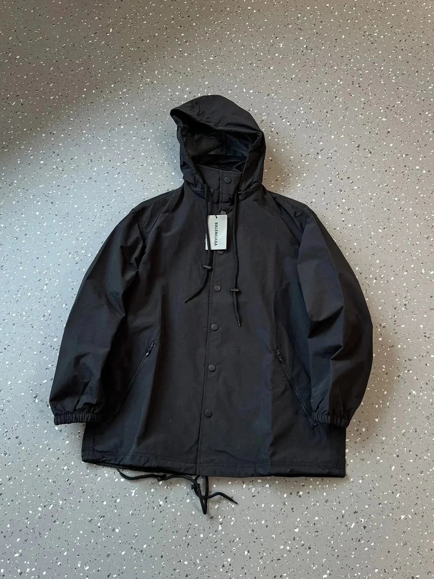 Balenciaga Hooded Windbreaker Jacket in Beige - 58